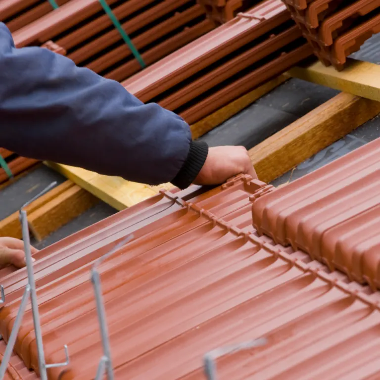 Pose de tuiles, rang par rang